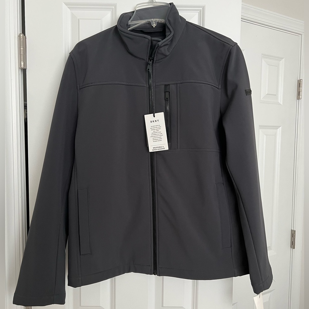 NWT GRAY DKNY ZIP UP